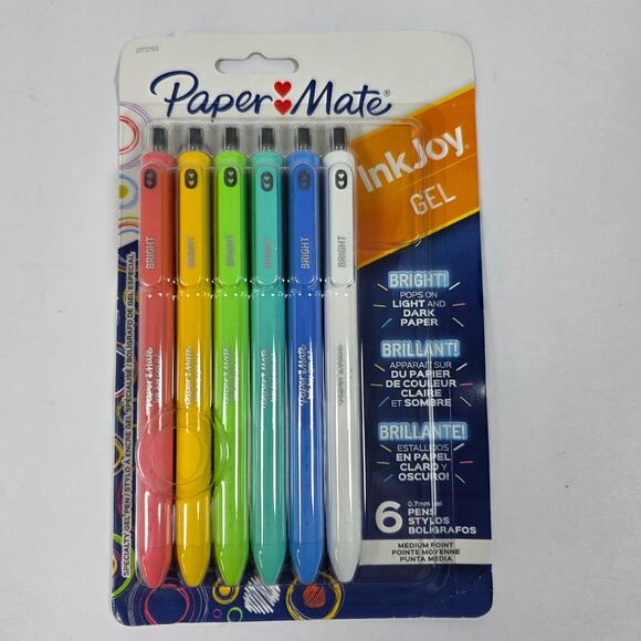 Paper Mate Other - Paper Mate InkJoy Gel Pens 0.7mm Medium Point Bright Colors 6 Pack New